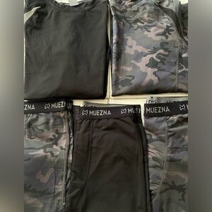 Men's Black and Camouflage Thermal Set (ALL TOPS AND BOTTOMS IN ONE)